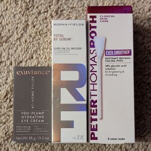 Skincare Trio Set with Eye Cream, Serum, and Facial Peel